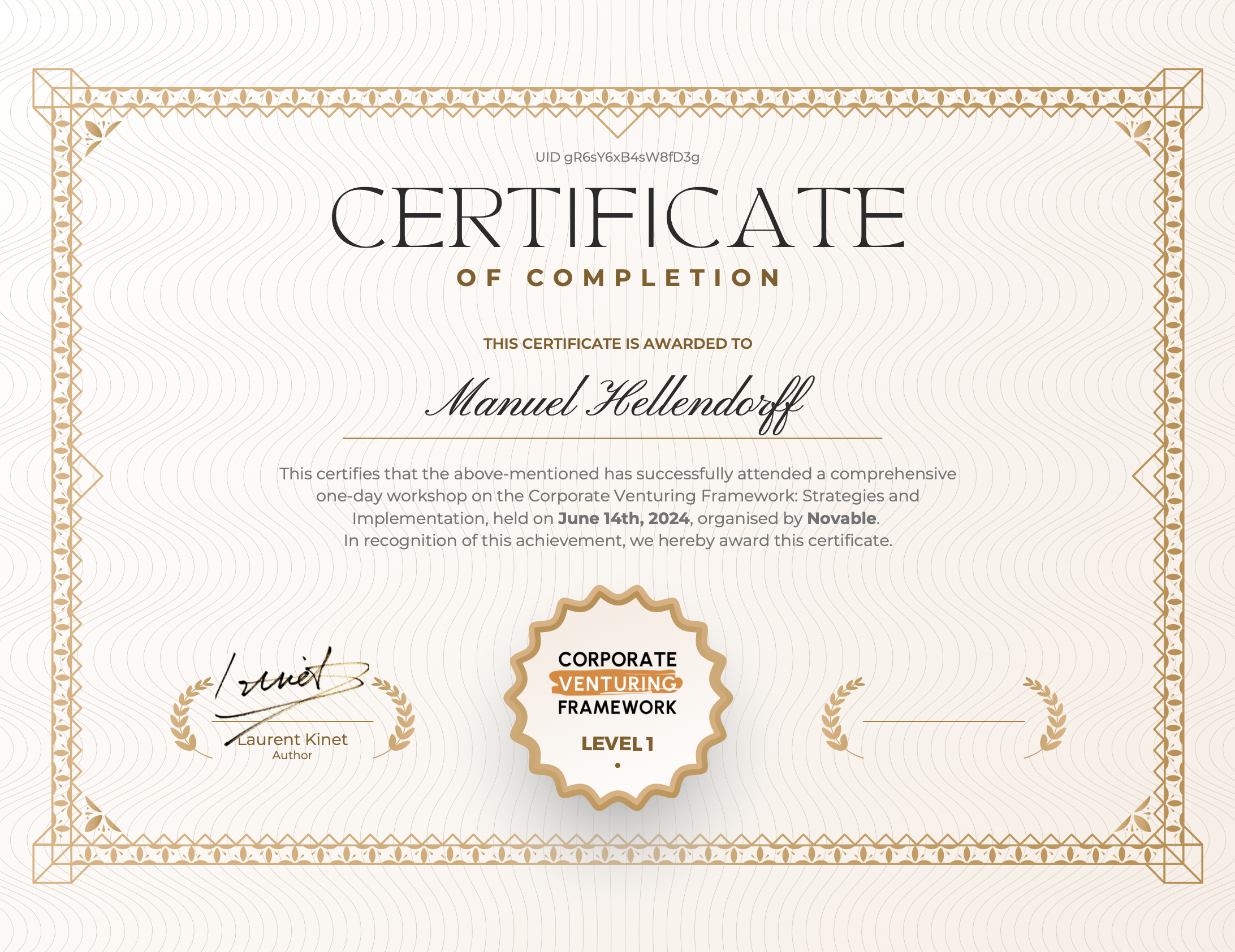 Manuel Hellendorff CVF Workshop Certification