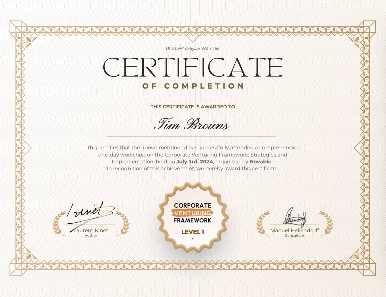 Tim Brouns CVF workshop certification