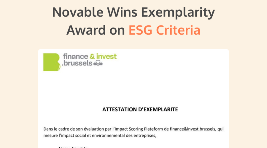 Novable Wins Exemplarity Award on ESG Criteria